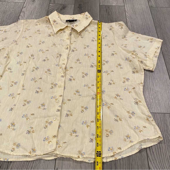Vintage Land's End 100% Linen Shirt Women’s Size 18 R Cottage Floral Button Top - Picture 7 of 12